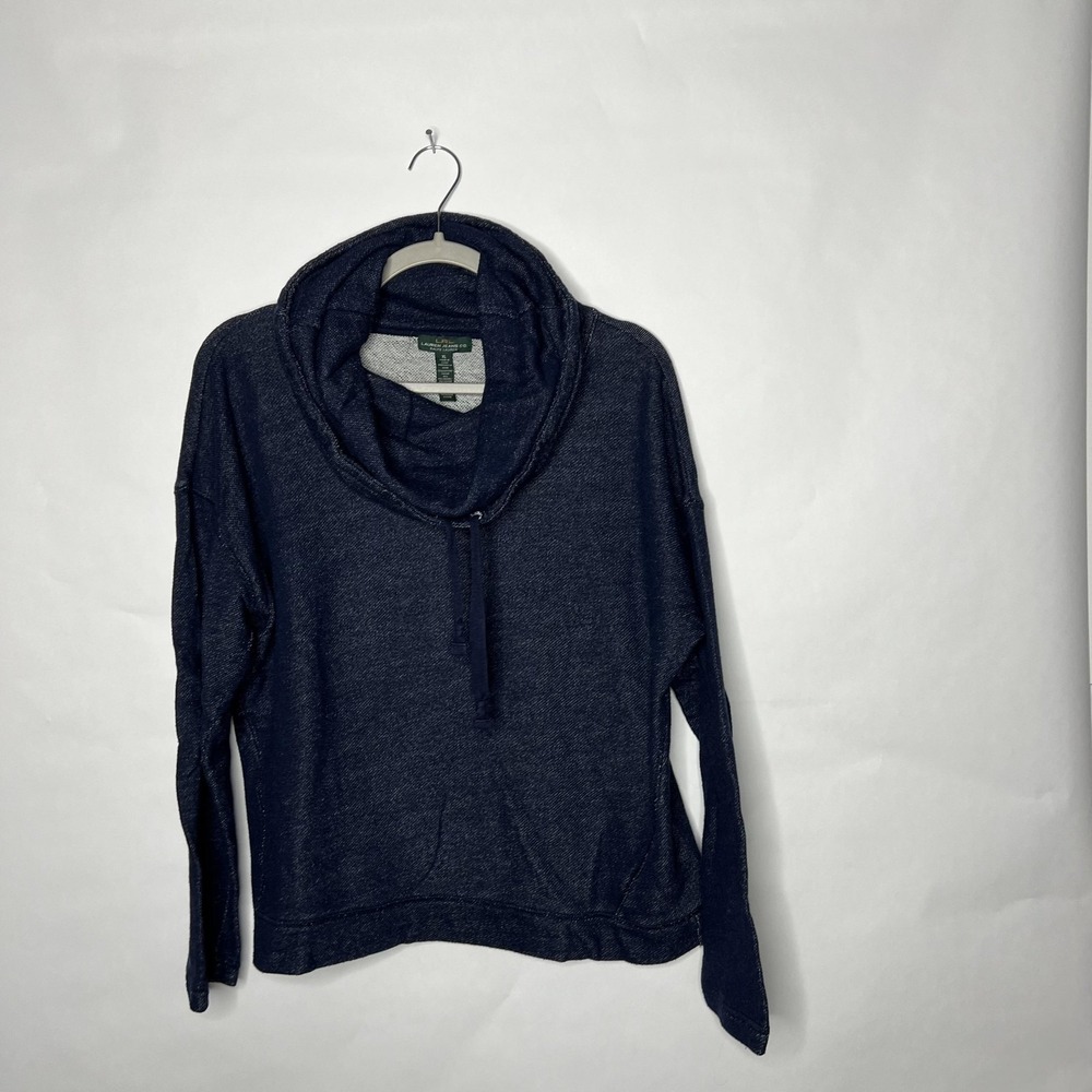 Lauren Jeans Co Ralph Lauren Sweatshirt Womens XL Blue Cowl Neck Pullover Pocket